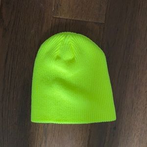 Neon green beanie hat